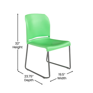English Elm HERCULES 880 lb. Capacity Contoured Stack Chair - Ergonomic Design for Office, Event & Cafeteria Use Green RUT-238A-GN-GG