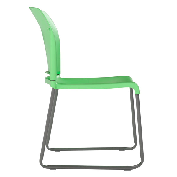 English Elm HERCULES 880 lb. Capacity Contoured Stack Chair - Ergonomic Design for Office, Event & Cafeteria Use Green RUT-238A-GN-GG
