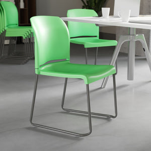 English Elm HERCULES 880 lb. Capacity Contoured Stack Chair - Ergonomic Design for Office, Event & Cafeteria Use Green RUT-238A-GN-GG