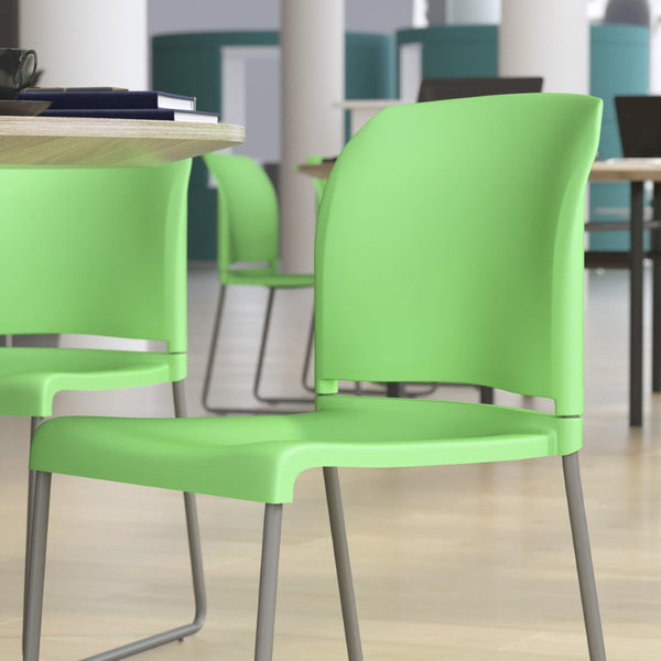 English Elm HERCULES 880 lb. Capacity Contoured Stack Chair - Ergonomic Design for Office, Event & Cafeteria Use Green RUT-238A-GN-GG
