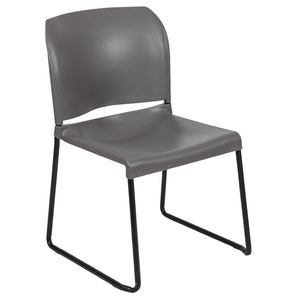 English Elm HERCULES 880 lb. Capacity Contoured Stack Chair - Ergonomic Design for Office, Event & Cafeteria Use Gray RUT-238A-GY-GG