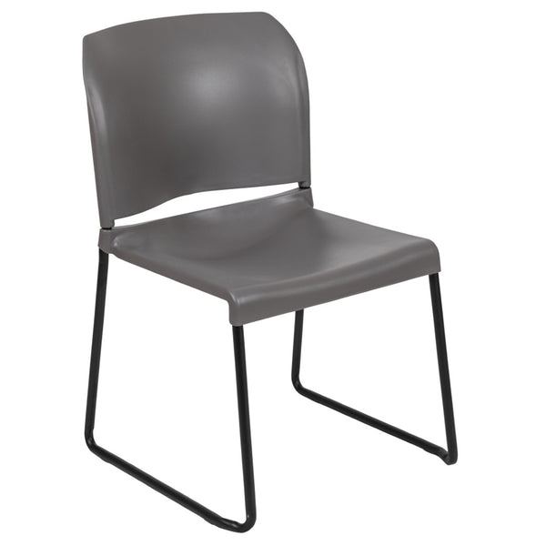 English Elm HERCULES 880 lb. Capacity Contoured Stack Chair - Ergonomic Design for Office, Event & Cafeteria Use Gray RUT-238A-GY-GG