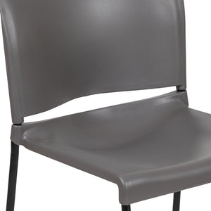 English Elm HERCULES 880 lb. Capacity Contoured Stack Chair - Ergonomic Design for Office, Event & Cafeteria Use Gray RUT-238A-GY-GG