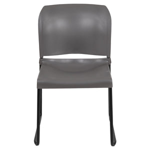 English Elm HERCULES 880 lb. Capacity Contoured Stack Chair - Ergonomic Design for Office, Event & Cafeteria Use Gray RUT-238A-GY-GG