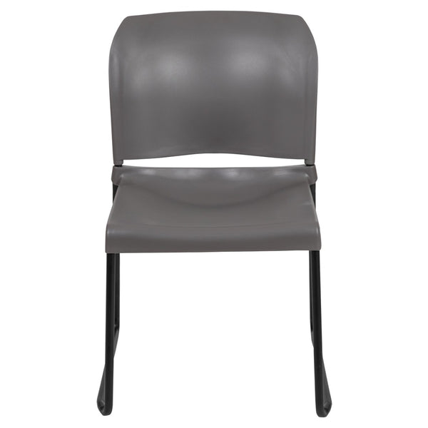 English Elm HERCULES 880 lb. Capacity Contoured Stack Chair - Ergonomic Design for Office, Event & Cafeteria Use Gray RUT-238A-GY-GG