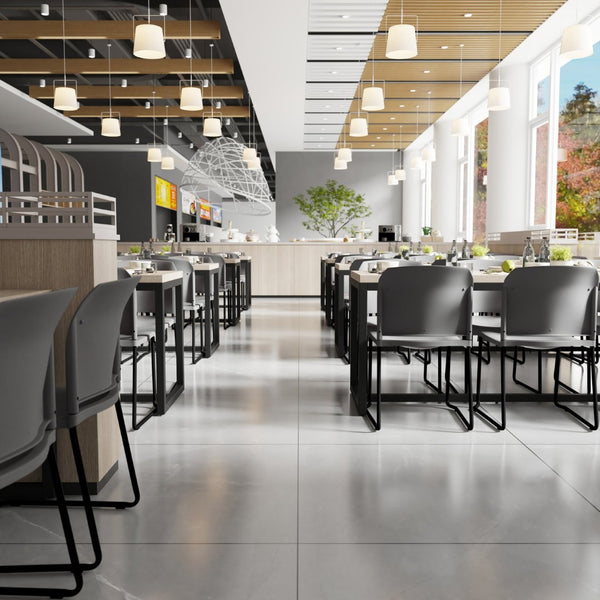 English Elm HERCULES 880 lb. Capacity Contoured Stack Chair - Ergonomic Design for Office, Event & Cafeteria Use Gray RUT-238A-GY-GG