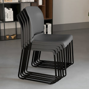 English Elm HERCULES 880 lb. Capacity Contoured Stack Chair - Ergonomic Design for Office, Event & Cafeteria Use Gray RUT-238A-GY-GG