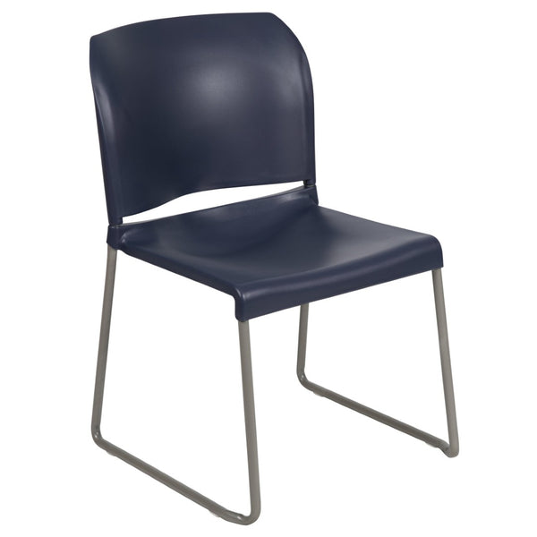 English Elm HERCULES 880 lb. Capacity Contoured Stack Chair - Ergonomic Design for Office, Event & Cafeteria Use Navy RUT-238A-NY-GG