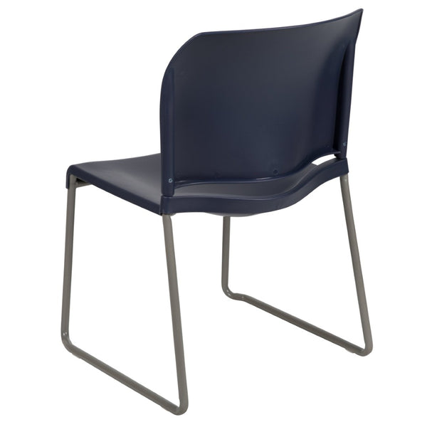 English Elm HERCULES 880 lb. Capacity Contoured Stack Chair - Ergonomic Design for Office, Event & Cafeteria Use Navy RUT-238A-NY-GG