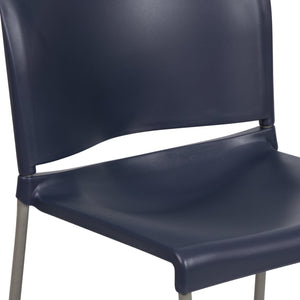 English Elm HERCULES 880 lb. Capacity Contoured Stack Chair - Ergonomic Design for Office, Event & Cafeteria Use Navy RUT-238A-NY-GG