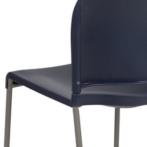English Elm HERCULES 880 lb. Capacity Contoured Stack Chair - Ergonomic Design for Office, Event & Cafeteria Use Navy RUT-238A-NY-GG