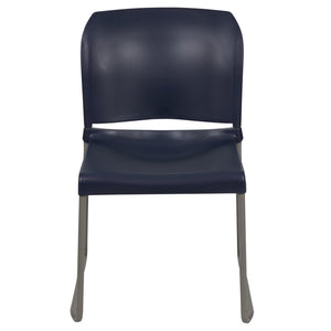 English Elm HERCULES 880 lb. Capacity Contoured Stack Chair - Ergonomic Design for Office, Event & Cafeteria Use Navy RUT-238A-NY-GG