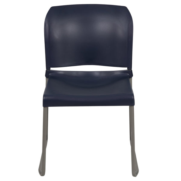 English Elm HERCULES 880 lb. Capacity Contoured Stack Chair - Ergonomic Design for Office, Event & Cafeteria Use Navy RUT-238A-NY-GG