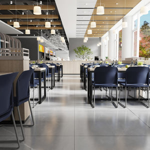 English Elm HERCULES 880 lb. Capacity Contoured Stack Chair - Ergonomic Design for Office, Event & Cafeteria Use Navy RUT-238A-NY-GG