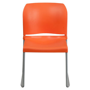 English Elm HERCULES 880 lb. Capacity Contoured Stack Chair - Ergonomic Design for Office, Event & Cafeteria Use Orange RUT-238A-OR-GG