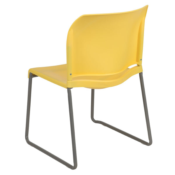 English Elm HERCULES 880 lb. Capacity Contoured Stack Chair - Ergonomic Design for Office, Event & Cafeteria Use Yellow RUT-238A-YL-GG