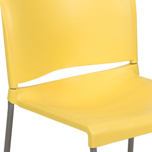 English Elm HERCULES 880 lb. Capacity Contoured Stack Chair - Ergonomic Design for Office, Event & Cafeteria Use Yellow RUT-238A-YL-GG