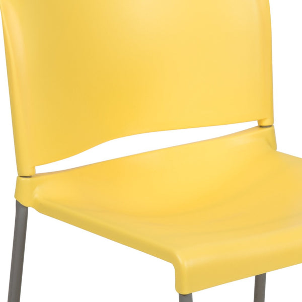 English Elm HERCULES 880 lb. Capacity Contoured Stack Chair - Ergonomic Design for Office, Event & Cafeteria Use Yellow RUT-238A-YL-GG