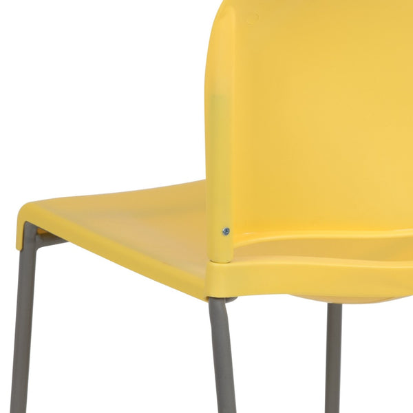 English Elm HERCULES 880 lb. Capacity Contoured Stack Chair - Ergonomic Design for Office, Event & Cafeteria Use Yellow RUT-238A-YL-GG