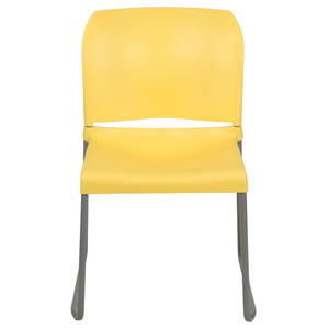 English Elm HERCULES 880 lb. Capacity Contoured Stack Chair - Ergonomic Design for Office, Event & Cafeteria Use Yellow RUT-238A-YL-GG