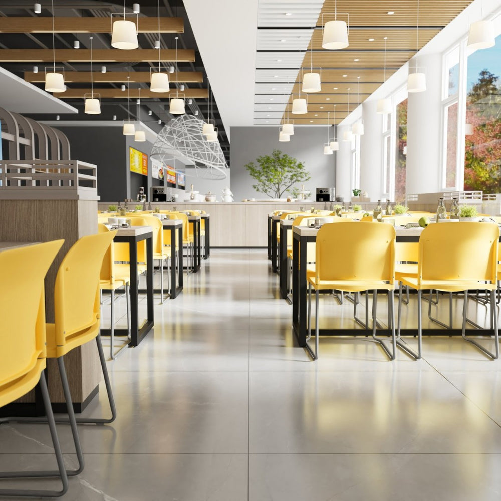 English Elm HERCULES 880 lb. Capacity Contoured Stack Chair - Ergonomic Design for Office, Event & Cafeteria Use Yellow RUT-238A-YL-GG