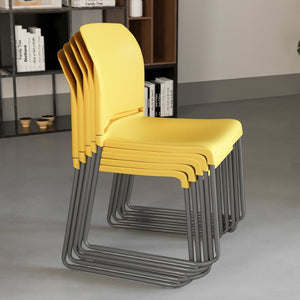 English Elm HERCULES 880 lb. Capacity Contoured Stack Chair - Ergonomic Design for Office, Event & Cafeteria Use Yellow RUT-238A-YL-GG
