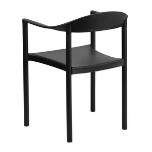 English Elm HERCULES Heavy-Duty Cafe Stack Chair - 1000 lb Capacity, Ergonomic Comfort for Dining & Events Black RUT-418-BK-GG
