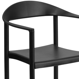 English Elm HERCULES Heavy-Duty Cafe Stack Chair - 1000 lb Capacity, Ergonomic Comfort for Dining & Events Black RUT-418-BK-GG
