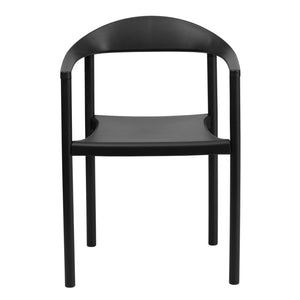 English Elm HERCULES Heavy-Duty Cafe Stack Chair - 1000 lb Capacity, Ergonomic Comfort for Dining & Events Black RUT-418-BK-GG
