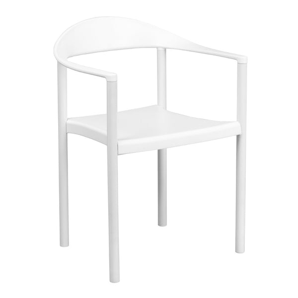 English Elm HERCULES Heavy-Duty Cafe Stack Chair - 1000 lb Capacity, Ergonomic Comfort for Dining & Events White RUT-418-WH-GG
