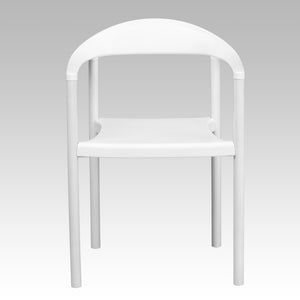 English Elm HERCULES Heavy-Duty Cafe Stack Chair - 1000 lb Capacity, Ergonomic Comfort for Dining & Events White RUT-418-WH-GG