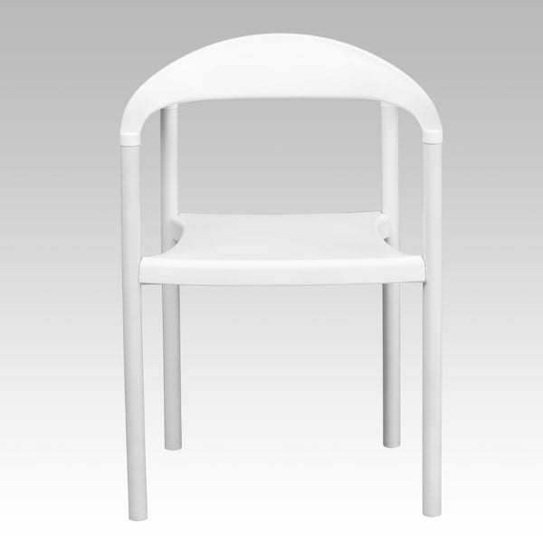 English Elm HERCULES Heavy-Duty Cafe Stack Chair - 1000 lb Capacity, Ergonomic Comfort for Dining & Events White RUT-418-WH-GG