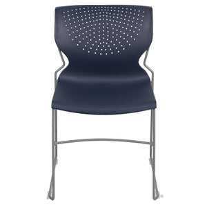 English Elm HERCULES Modern Full Back Stack Chair with 661 lb Capacity for Durable Comfort and Space-Saving Use Navy RUT-438-NY-GG