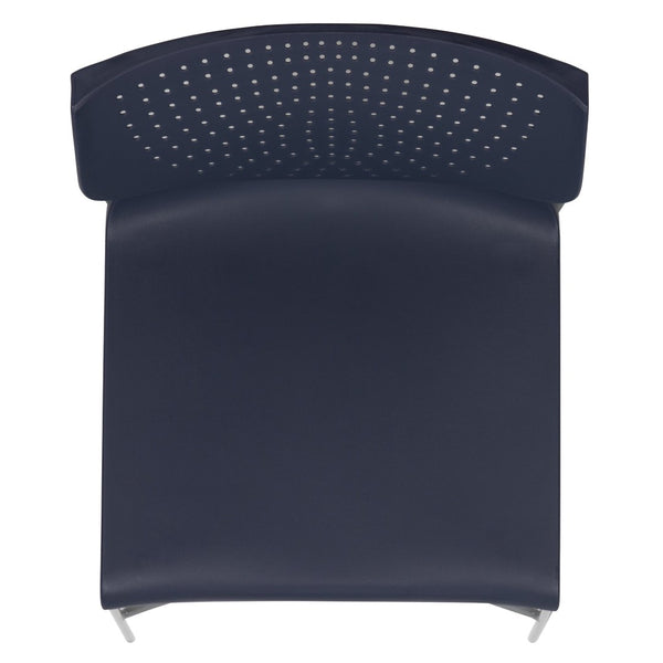 English Elm HERCULES Modern Full Back Stack Chair with 661 lb Capacity for Durable Comfort and Space-Saving Use Navy RUT-438-NY-GG