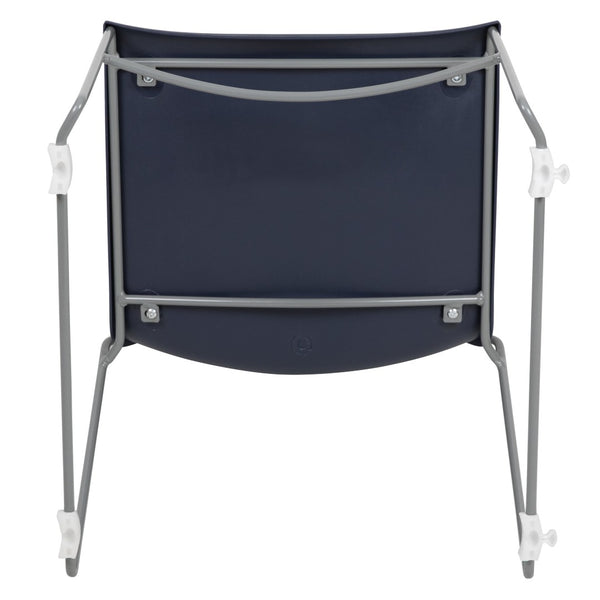 English Elm HERCULES Modern Full Back Stack Chair with 661 lb Capacity for Durable Comfort and Space-Saving Use Navy RUT-438-NY-GG