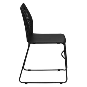 English Elm HERCULES 661 lb. Capacity Stack Chair with Air-Vent Back, Durable Design for High-Use Environments Black RUT-498A-BLACK-GG