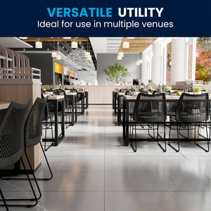 English Elm HERCULES 661 lb. Capacity Stack Chair with Air-Vent Back, Durable Design for High-Use Environments Black RUT-498A-BLACK-GG