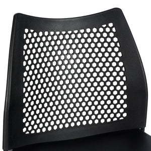 English Elm HERCULES Stackable Bar Stool with Ventilated Backrest for Comfort in Cafes and Event Spaces Black Plastic/Black Frame RUT-498A-BS-BK-GG