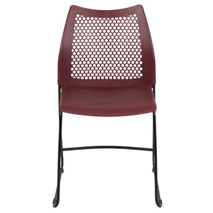 English Elm HERCULES 661 lb. Capacity Stack Chair with Air-Vent Back, Durable Design for High-Use Environments Burgundy RUT-498A-BY-GG