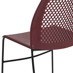 English Elm HERCULES 661 lb. Capacity Stack Chair with Air-Vent Back, Durable Design for High-Use Environments Burgundy RUT-498A-BY-GG