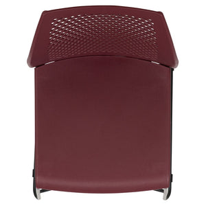 English Elm HERCULES 661 lb. Capacity Stack Chair with Air-Vent Back, Durable Design for High-Use Environments Burgundy RUT-498A-BY-GG
