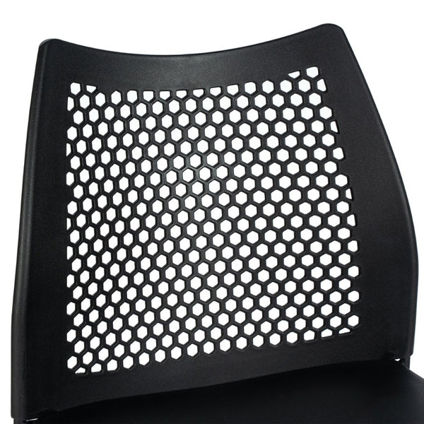 English Elm HERCULES Stackable Counter Stool with Airflow Back, Durable Sled Base for Comfort & Space-Saving Design Black Plastic/Black Frame RUT-498A-CS-BK-GG