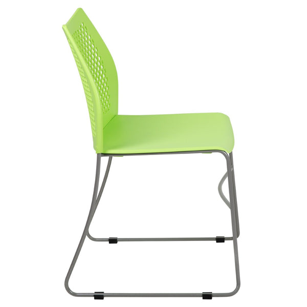 English Elm HERCULES 661 lb. Capacity Stack Chair with Air-Vent Back, Durable Design for High-Use Environments Green RUT-498A-GN-GG
