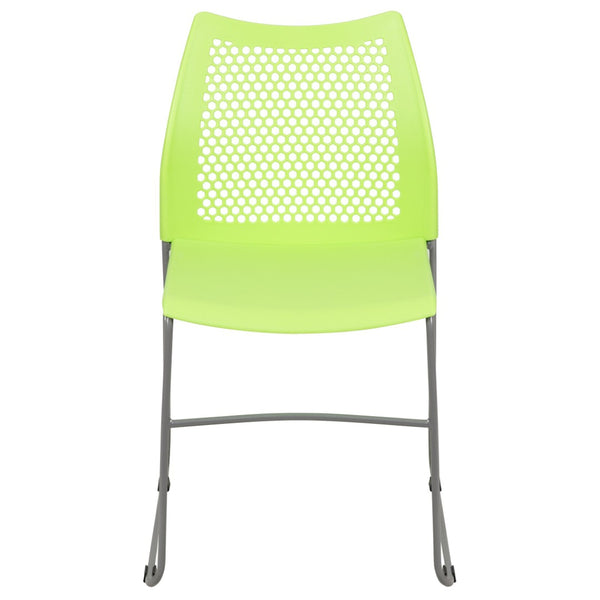 English Elm HERCULES 661 lb. Capacity Stack Chair with Air-Vent Back, Durable Design for High-Use Environments Green RUT-498A-GN-GG
