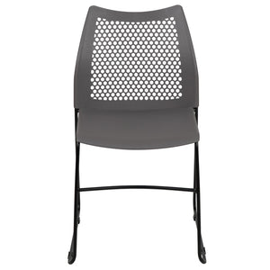 English Elm HERCULES 661 lb. Capacity Stack Chair with Air-Vent Back, Durable Design for High-Use Environments Gray RUT-498A-GY-GG