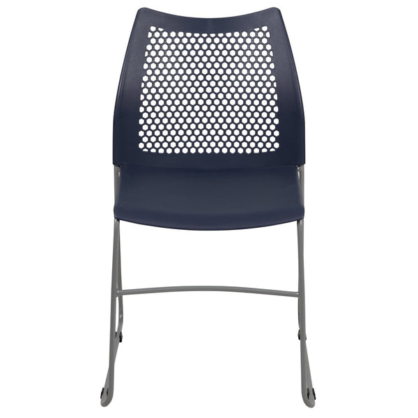 English Elm HERCULES 661 lb. Capacity Stack Chair with Air-Vent Back, Durable Design for High-Use Environments Navy RUT-498A-NY-GG