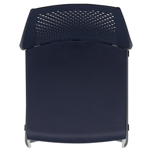 English Elm HERCULES 661 lb. Capacity Stack Chair with Air-Vent Back, Durable Design for High-Use Environments Navy RUT-498A-NY-GG