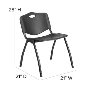 English Elm HERCULES Heavy-Duty Stack Chair – 880 lb Capacity, Ergonomic Design, Perfect for Commercial Spaces RUT-D01-BK-GG