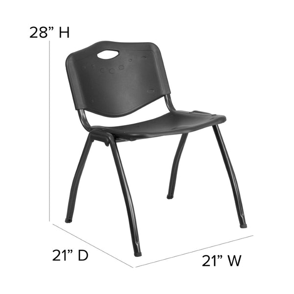 English Elm HERCULES Heavy-Duty Stack Chair – 880 lb Capacity, Ergonomic Design, Perfect for Commercial Spaces RUT-D01-BK-GG