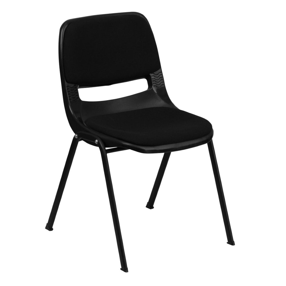 English Elm HERCULES 880 lb. Capacity Ergonomic Black Padded Stack Chair for Classrooms & Events, Durable Design RUT-EO1-01-PAD-GG